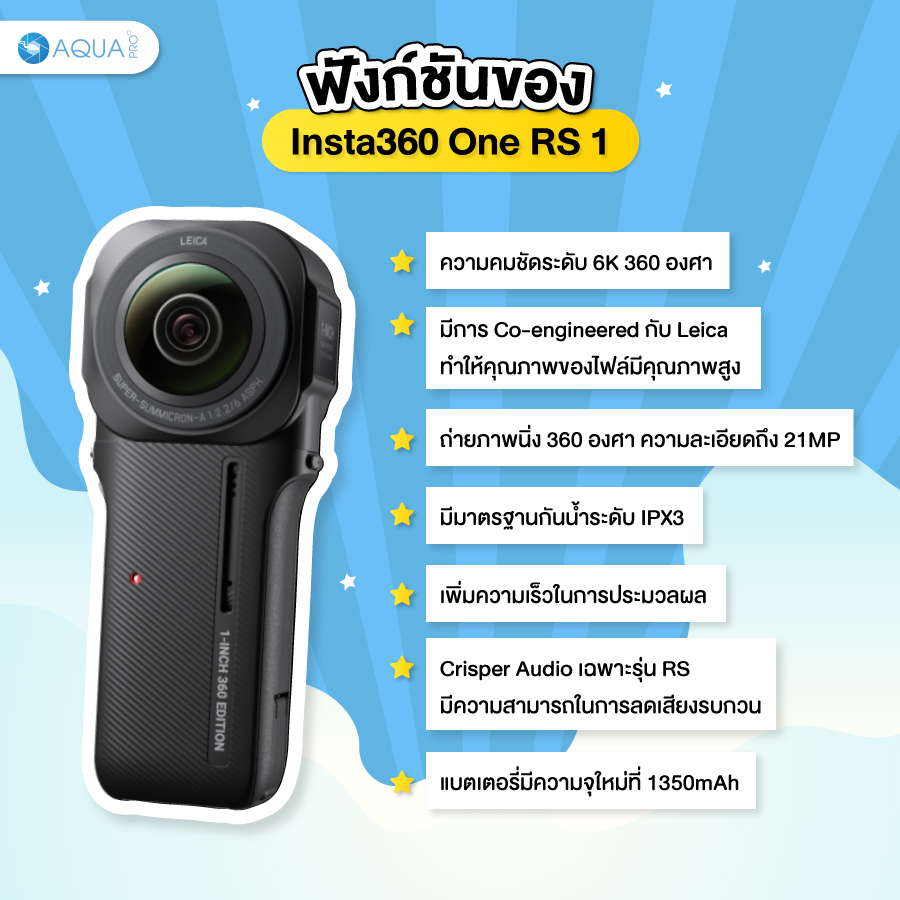 ฟังก์ชันของ Insta360 One RS 1