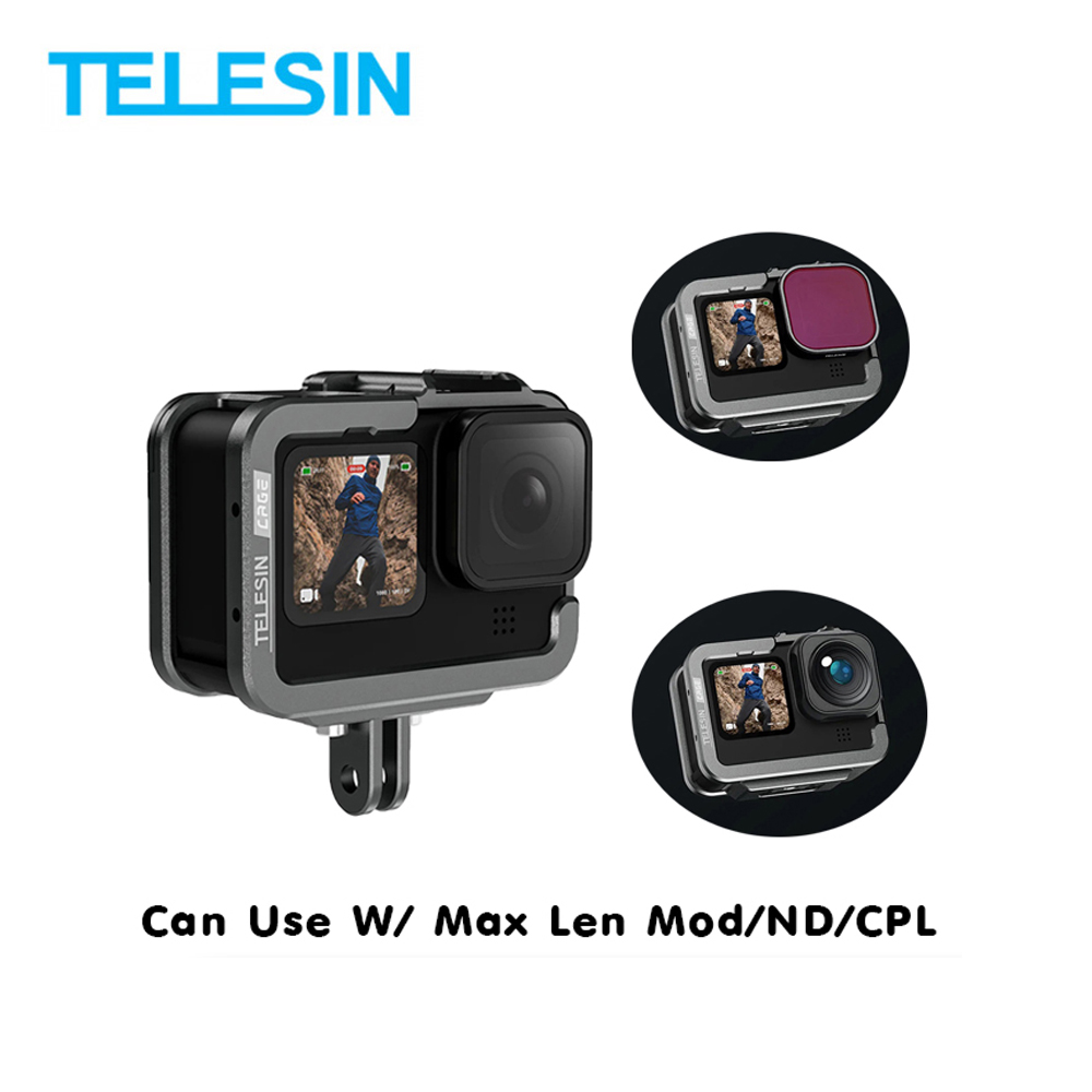 GoPro 12 / 11 / 10 / 9 New Telesin Aluminum House Cage Suitable