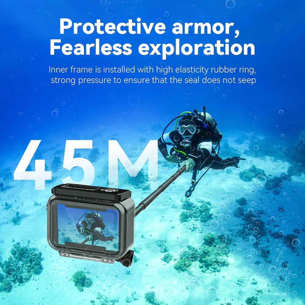 DJI Action 5 Pro / 4 / 3 Telesin Waterproof Case เคสกันน้ำ - Image 6