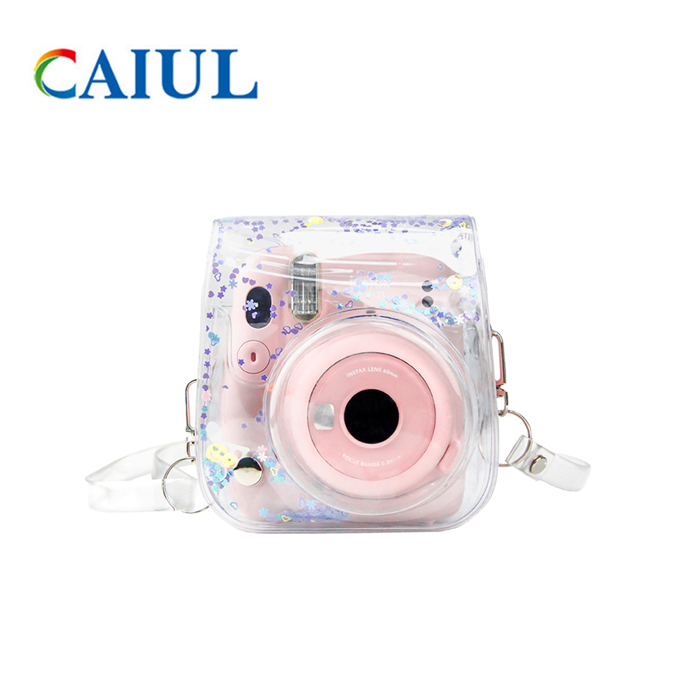 Housse En Cuir Synthétique Pour Fujifilm Instax Mini 11/9/8/8+ - Avec Bandoulière, Protection Anti-rayures, Design Marbre Blanc