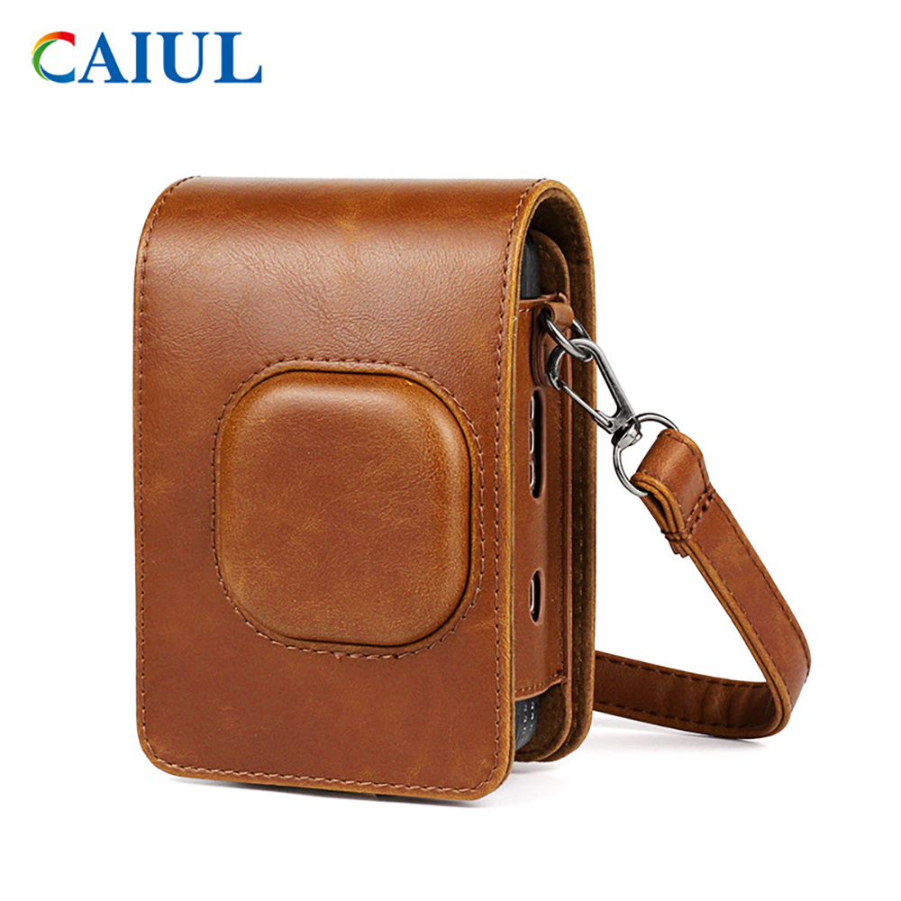 FujiFilm Mini Liplay CAIUL Brown Camera Bag Vintage PU leather bag literary fresh shoulder bag case Aquapro