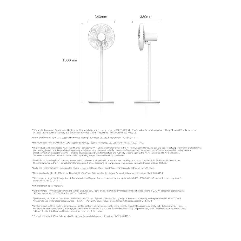 Mi Smart Standing Fan 2 Lite TH (40187) หมี่ พัดลมอัจฉริยะรุ่น 2 Lite ประกันศูนย์ไทย 1 ปี - Image 8