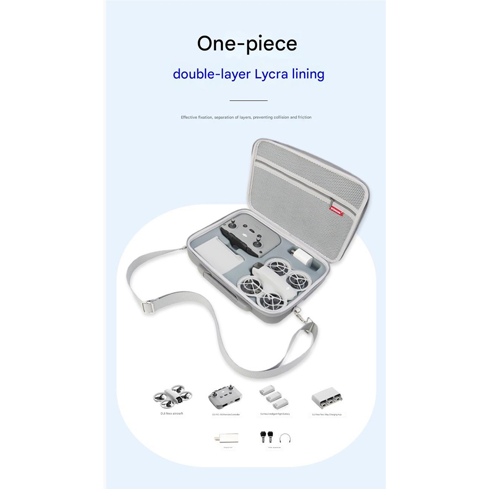 DJI Neo PU Bag Grey With Shoulder Strap No.1 a316 กระเป๋าใส่ DJI Neo - Image 4