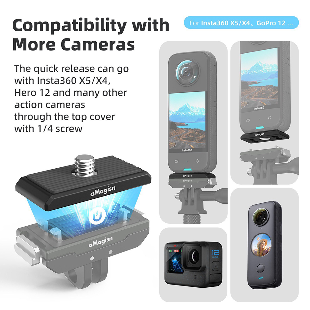 aMagisn AC14 Insta360 X5 / Ace Pro 2 / Ace Pro Magnetic Quick Release อุปกรณ์เสริม แปลงขากล้อง - Image 2
