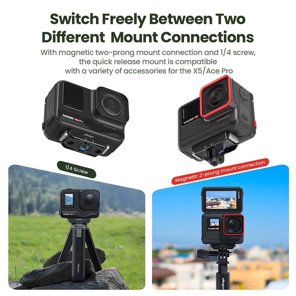 aMagisn AC14 Insta360 X5 / Ace Pro 2 / Ace Pro Magnetic Quick Release อุปกรณ์เสริม แปลงขากล้อง - Image 6