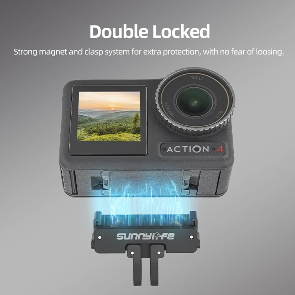 Sunnylife AD691-D DJI 360 / Action 5 Pro / 4 / 3 / 2 Foldable Magnetic Quick Release Mount Action Camera Selfie Stick Tripod Adapter Cam Stand - Image 9