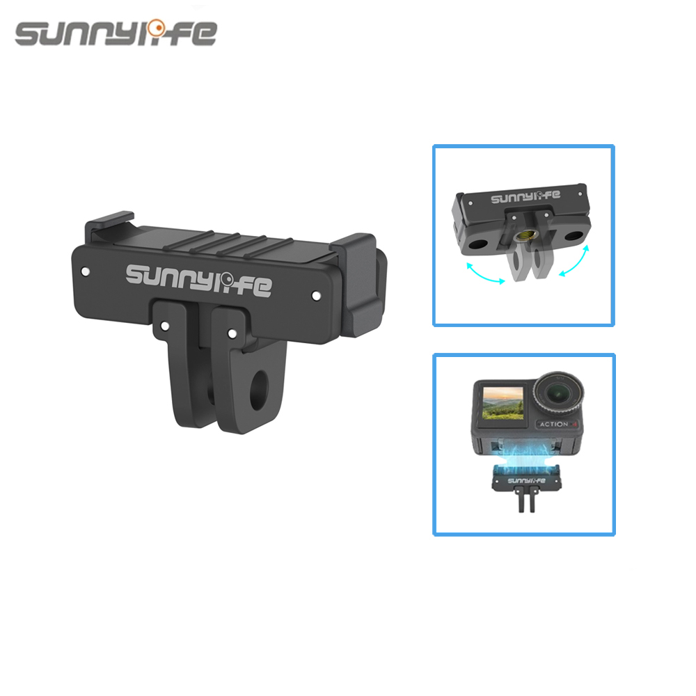 Sunnylife AD691-D DJI 360 / Action 5 Pro / 4 / 3 / 2 Foldable Magnetic Quick Release Mount Action Camera Selfie Stick Tripod Adapter Cam Stand