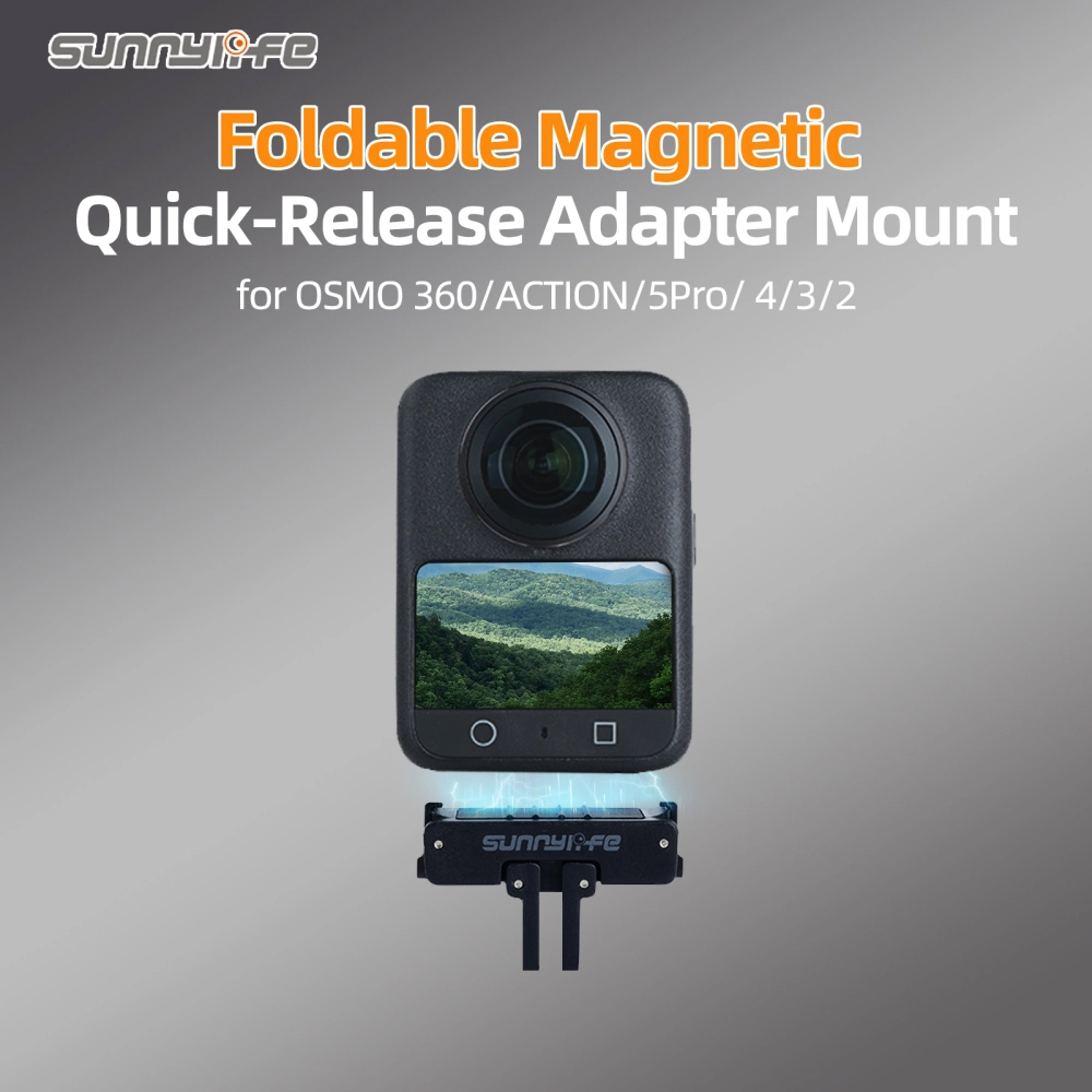 Sunnylife AD691-D DJI 360 / Action 5 Pro / 4 / 3 / 2 Foldable Magnetic Quick Release Mount Action Camera Selfie Stick Tripod Adapter Cam Stand - Image 7