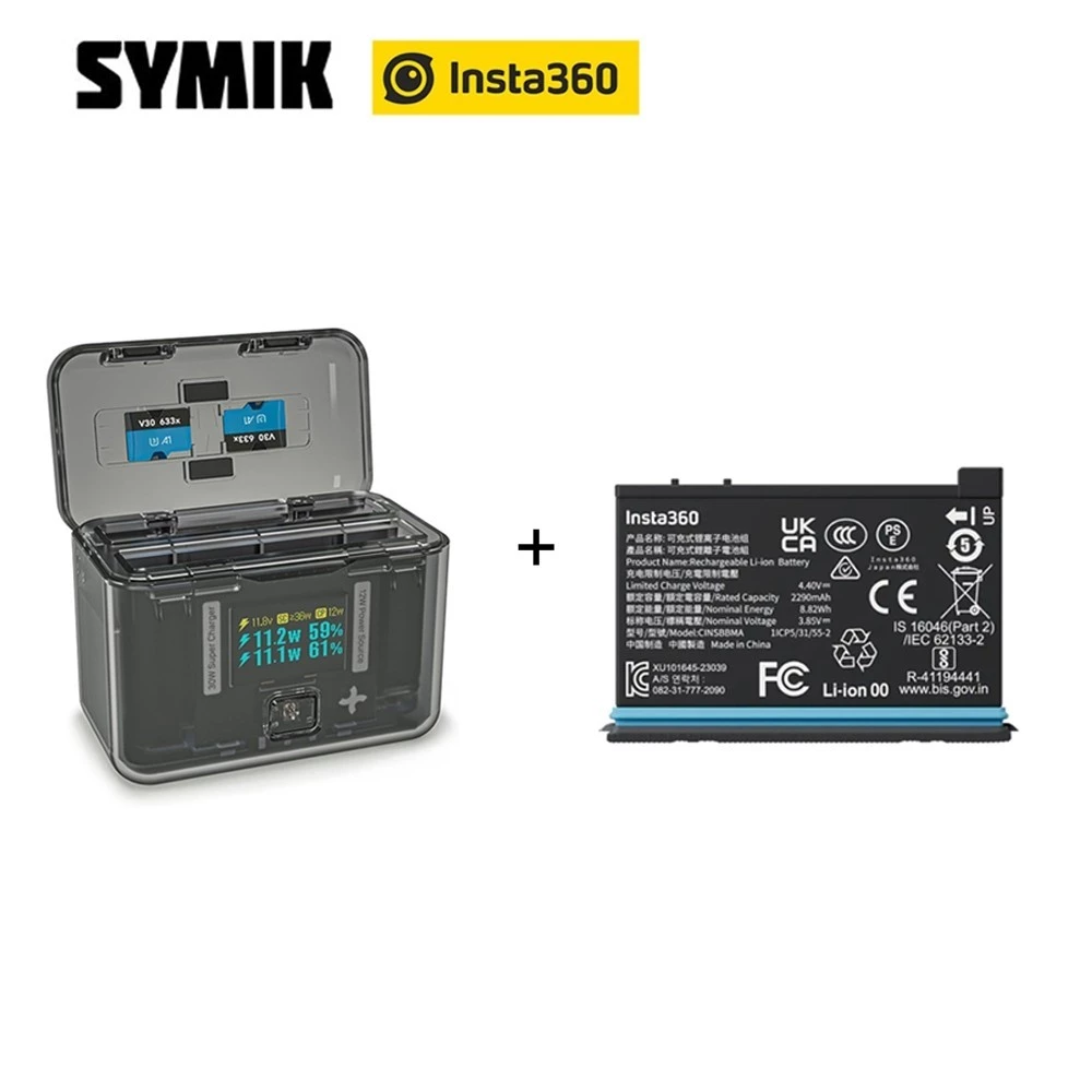 (Pre-Order 7-15 วัน) SYMIK Insta360 X4 Fast Charge Hub แท่นชาร์จ + Insta360 X4 Battery ของแท้