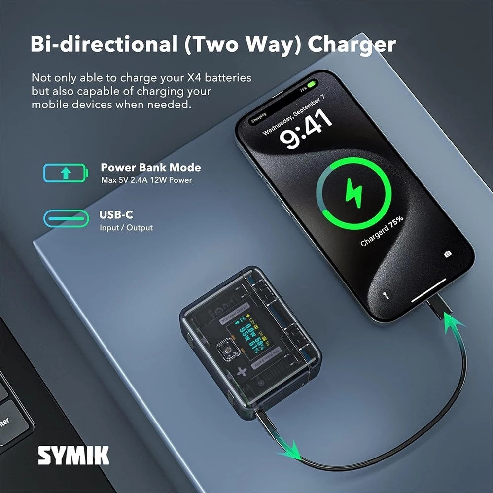 (Pre-Order 7-15 วัน) SYMIK Insta360 X4 Fast Charge Hub แท่นชาร์จ + Insta360 X4 Battery ของแท้ - Image 7