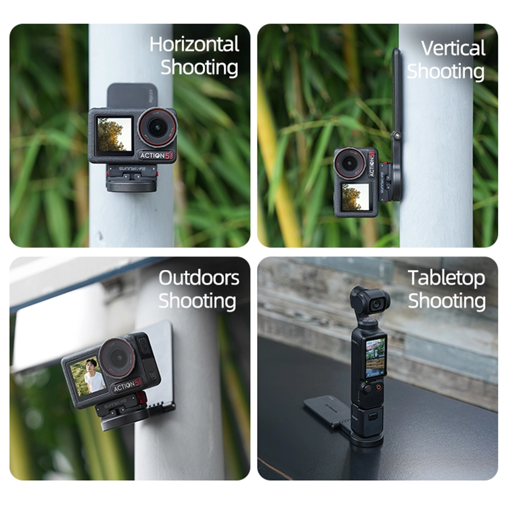 Sunnylife MJ033-D DJI 360 / Insta360 GO Ultra / Pocket 3 Magnetic Mount Tabletop Base Bracket Quick Handle Angles Adjustable ขาตั้งแม่เหล็กแบบโต๊ะ หมุนปรับมุมได้ สำหรับกล้องแอคชั่น - Image 7