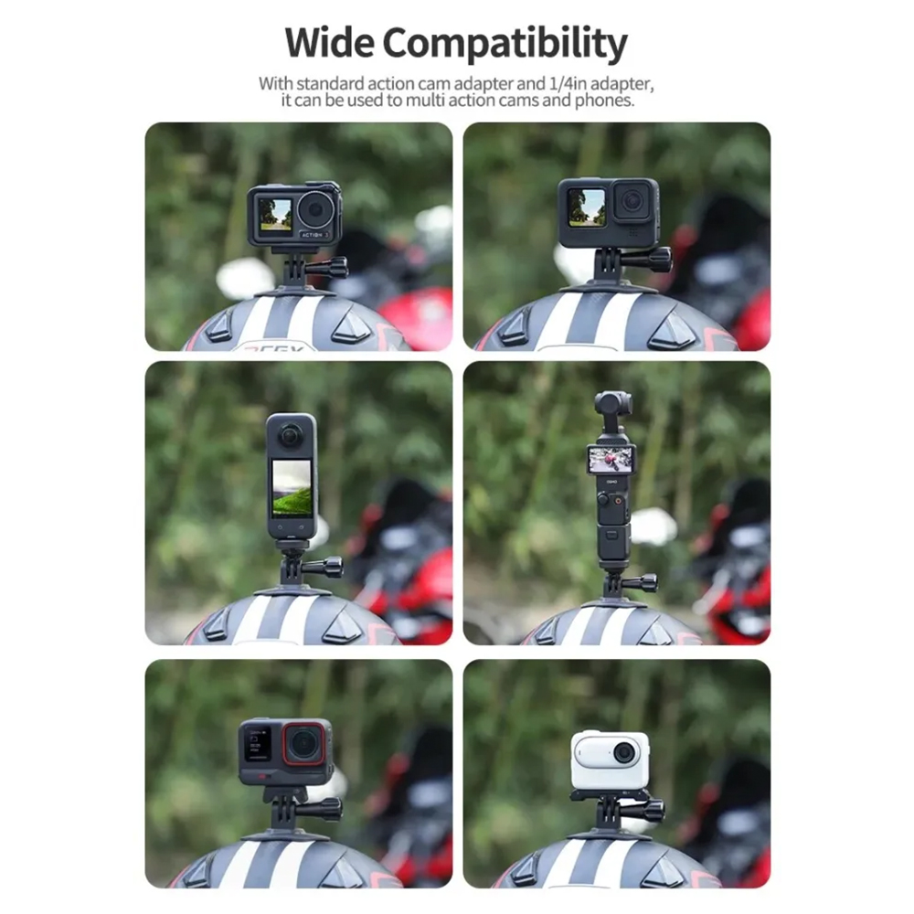 Sunnylife DZ759-D DJI 360 / Pocket 3 / Insta360 X5 / GO 3 Flexible Adhesive Helmet Mount Soft Flat Curved Base Action Camera Holder - Image 6