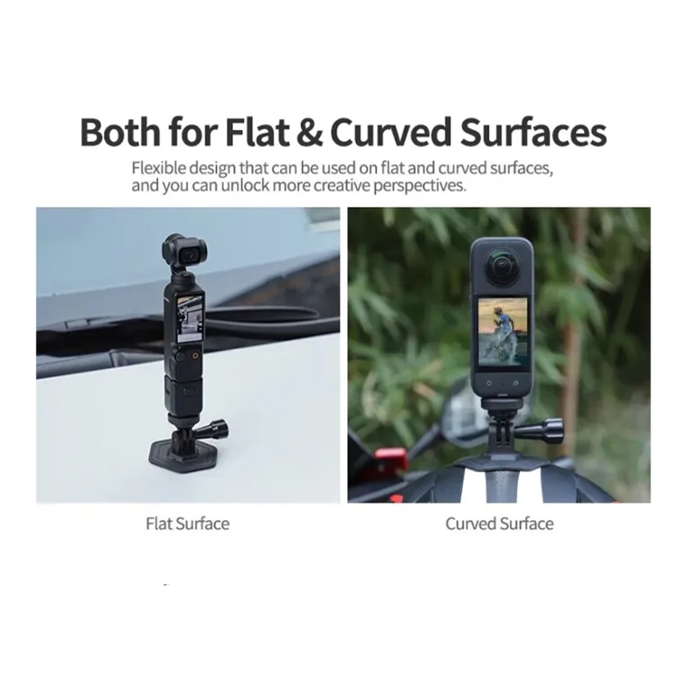 Sunnylife DZ759-D DJI 360 / Pocket 3 / Insta360 X5 / GO 3 Flexible Adhesive Helmet Mount Soft Flat Curved Base Action Camera Holder - Image 3