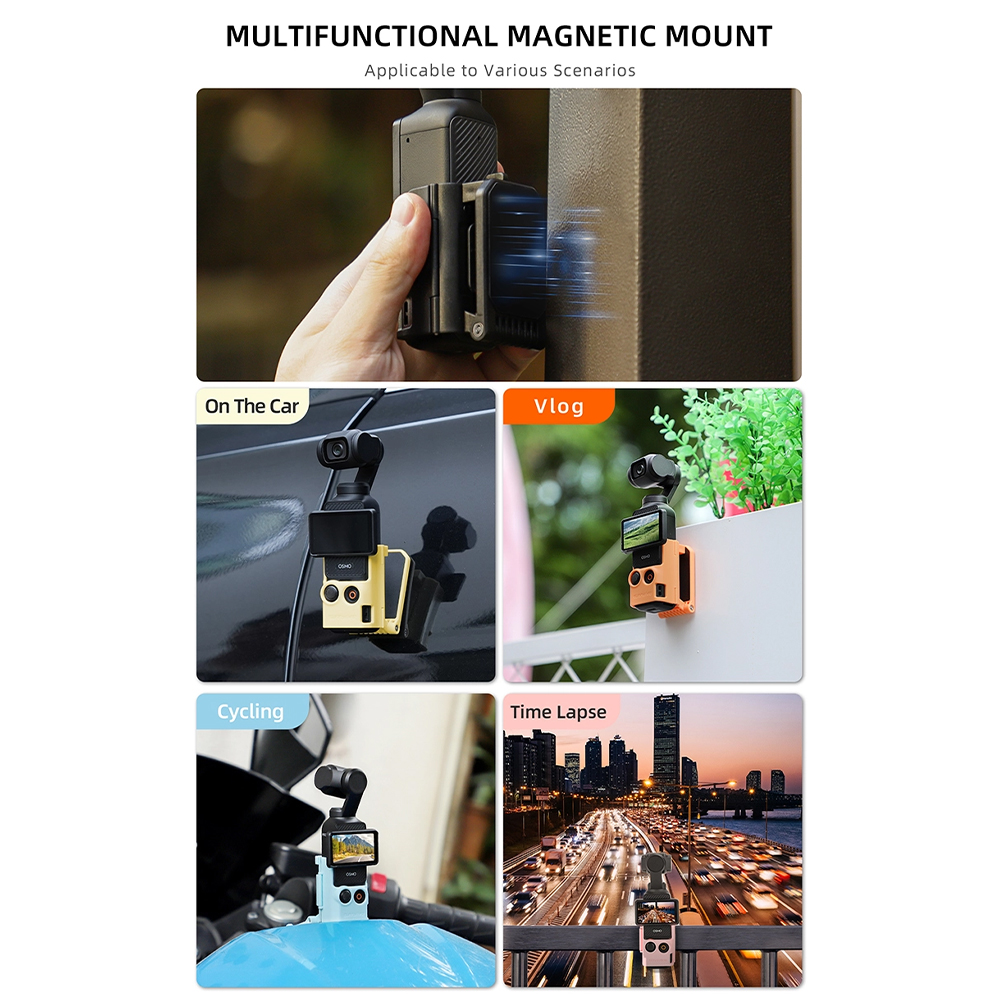 Sunnylife OP3-ZJ761-D DJI Pocket 3 Multifunctional Magnetic Mount Tabletop Base Bracket Angles Adjustable Accessories - Image 7