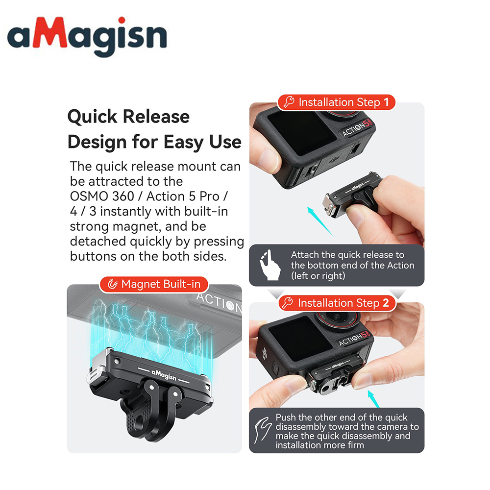 DJI Action 5/4/3 AA22 aMagisn Quick Release Mount - Image 6