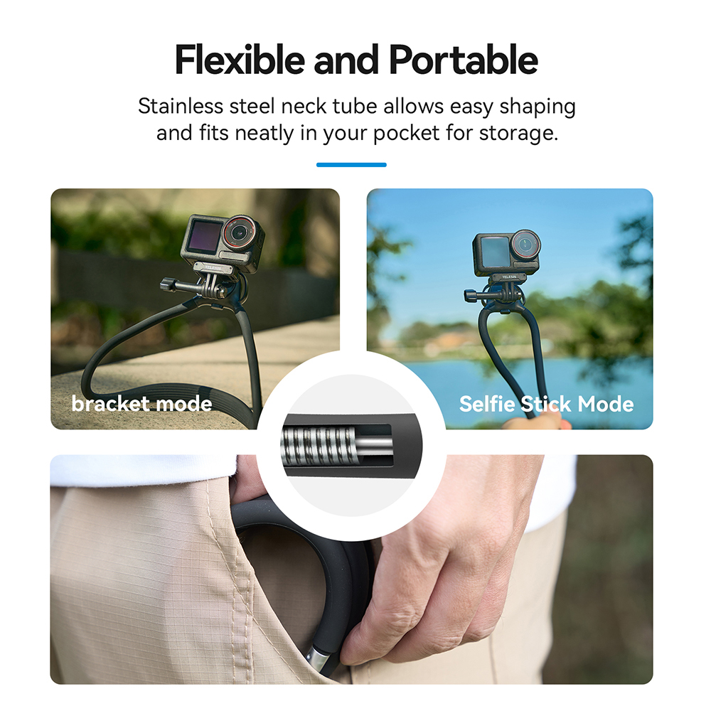 Telesin Neck Mount SE 2.0 สายคล้องคอ สายรัดหน้าอกปรับได้ POV/Vlog Neck Mount Phone Holder For Action Camera - Image 13
